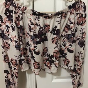 Floral Kendall and Kylie Off The Shoulder Top